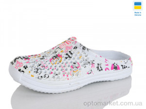 Крокси жіночі 107 біло-рожевий Olimp білий  оптом от Optomarket