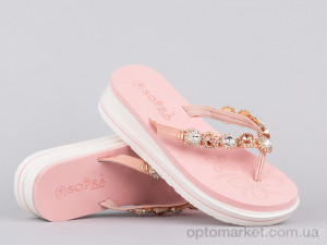 Шлепки женские 143882 Sopra розовый  оптом от Optomarket