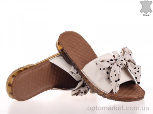 Шлепки женские 150117 Loris Bottega бежевый  оптом от Optomarket