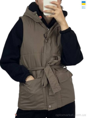 Жилетка жіночі 1524 шоколад KRAM коричневий  оптом от Optomarket