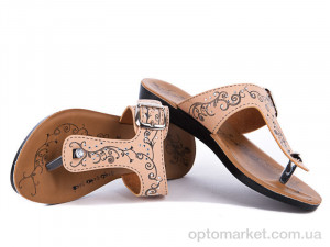 Шльопанці жіночі 1800 бежево-черный Selena  оптом от Optomarket