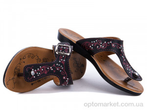 Шльопанці жіночі 1800 черно-красный Selena  оптом от Optomarket