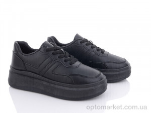 Кросівки жіночі 188-203 Obuvok чорний  оптом от Optomarket