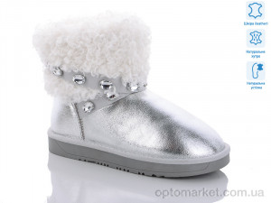 Уги жіночі 201937A sier мех Marlen срібний  оптом от Optomarket