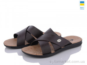 Шльопанці чоловічі 2024-001-2 коричневий Demur коричневий  оптом от Optomarket