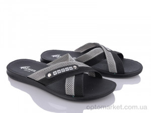 Шльопанці чоловічі 2024-004-1 чорний-сірий батал Demur чорний  оптом от Optomarket