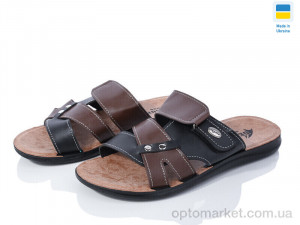 Шльопанці чоловічі 2024-044 комбі Demur коричневий  оптом от Optomarket