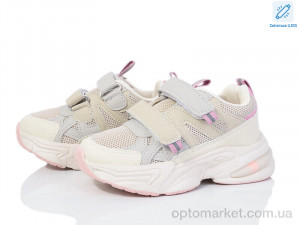 Кросівки дитячі 2054-4L LED B&G бежевий  оптом от Optomarket