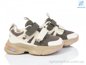 Кросівки дитячі 2054-4R LED B&G коричневий  оптом от Optomarket