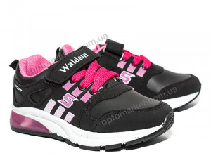 Кроссовки детские 2161(к.з)siyah-beyaz Waldem черный оптом от Optomarket