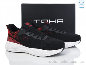 Кросівки чоловічі 2388 black-red TOHA чорний  оптом от Optomarket