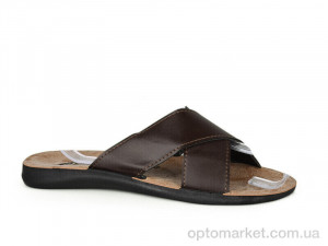 Шльопанці чоловічі 2402 brown Demur коричневий  оптом от Optomarket