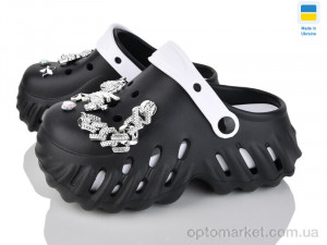 Крокси жіночі 24505-361A Luck Line чорний  оптом от Optomarket