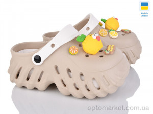 Крокси жіночі 24505-381B Luck Line бежевий  оптом от Optomarket