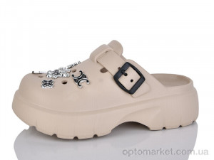 Крокси жіночі 2461-381A Luck Line бежевий оптом от Optomarket