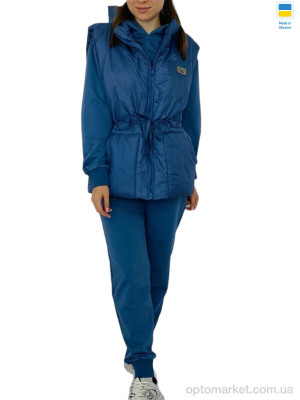 Спортивний костюм жіночі 25.527 синій батал KRAM синій  оптом от Optomarket