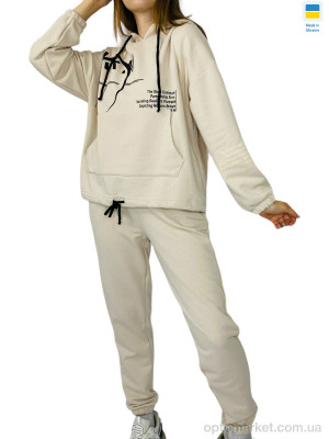 Спортивний костюм жіночі 25.603 бежевий KRAM бежевий  оптом от Optomarket