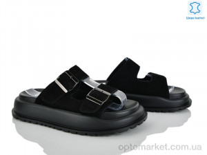 Шльопанці жіночі 2862-33 Бабочка-Mengfuna-AESD чорний оптом от Optomarket