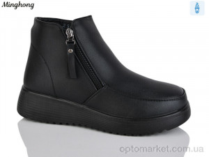 Черевики жіночі 288 Minghong чорний  оптом от Optomarket