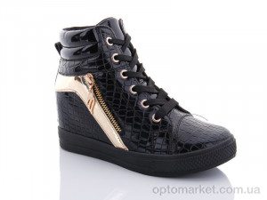 Снікерси жіночі 2977-1 Lion чорний  оптом от Optomarket