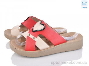 Шльопанці жіночі 3012-2 Jijieli червоний  оптом от Optomarket