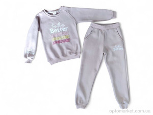 Комплекти дитячі дитячі 3116 пудра реглан-штани Roya Kids рожевий  оптом от Optomarket