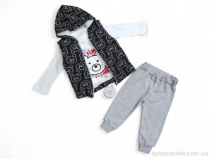 Комплекти дитячі дитячі 3210 чорний жилетка-реглан-штани Partner Baby чорний  оптом от Optomarket