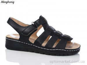 Босоніжки жіночі 329-1 Minghong чорний  оптом от Optomarket