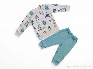 Пижама дитячі 35601 бірюзовий реглан-штани Giddy Kids блакитний  оптом от Optomarket