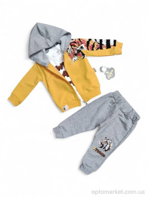 Комплекти дитячі дитячі 40445 жовтий костюм-трійка Donino Baby жовтий  оптом от Optomarket