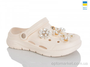 Крокси жіночі 413 бежевий Dago бежевий  оптом от Optomarket