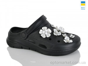 Крокси жіночі 414 чорний Dago чорний  оптом от Optomarket