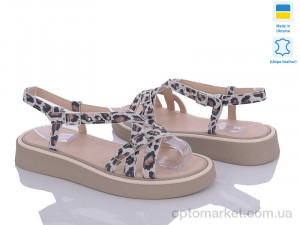 Босоніжки жіночі 465 леопард под заказ G-AYRA бежевий  оптом от Optomarket