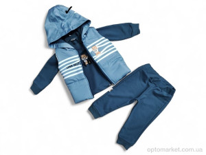 Комплекти дитячі дитячі 50327 т.бірюзовий жилетка-реглан-штани Donino Baby синій  оптом от Optomarket