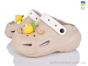 Крокси жіночі 5073-381B Luck Line бежевий  оптом от Optomarket