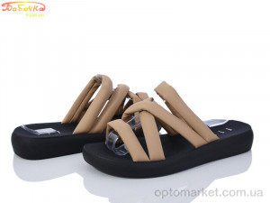 Шльопанці жіночі 557-265 Бабочка-Mengfuna-AESD бежевий  оптом от Optomarket