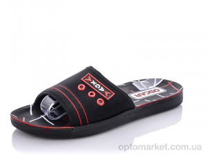 Шльопанці чоловічі 58-16 черно-красный Oskar чорний  оптом от Optomarket