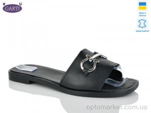 Шльопанці жіночі 58 чорна шкіра Garti чорний оптом от Optomarket