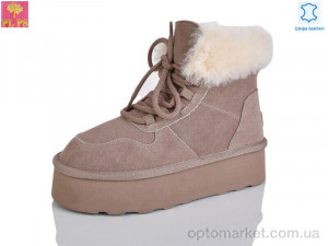 Черевики жіночі 5856 khaki PLPS коричневий  оптом от Optomarket