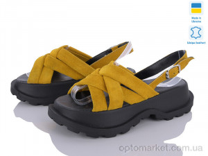 Босоніжки жіночі 607 жовтий замш под заказ G-AYRA жовтий  оптом от Optomarket