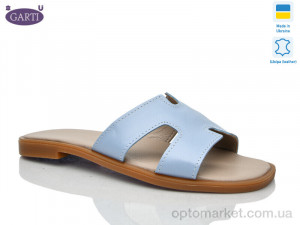 Шльопанці жіночі 64 блакитна шкіра Garti блакитний  оптом от Optomarket