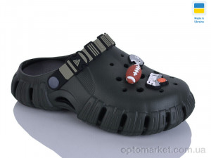 Крокси жіночі 6770 зелений-чорний Gipanis зелений  оптом от Optomarket