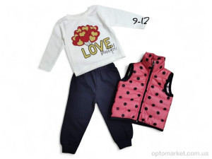 Комплекти дитячі дитячі 7030 кораловий жилетка-реглан-штани Micho Life рожевий  оптом от Optomarket