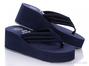 Шльопанці жіночі 847 темно-синий РОЗПРОДАЖ 1ПАРА РОЗМІР 40 AMH синій  оптом от Optomarket