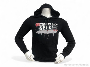 Батник чоловічі 87654 чорний Tommy Life чорний  оптом от Optomarket