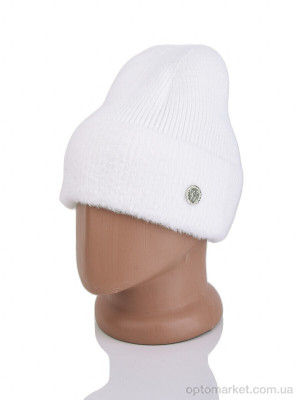 Шапка жіночі 9-27 white Королева білий  оптом от Optomarket