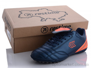 Футбольная обувь детские DW020313-1 navy-grey-rorange Restime синий  оптом от Optomarket