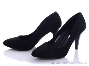 Туфли женские KJ600-8 QQ shoes черный  оптом от Optomarket