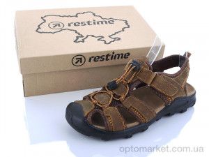 Сандалии мужчины NML20116 l.brown Restime коричневый оптом от Optomarket