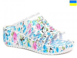 Шлепки женские Verta Астра голубая роза Progress белый  оптом от Optomarket